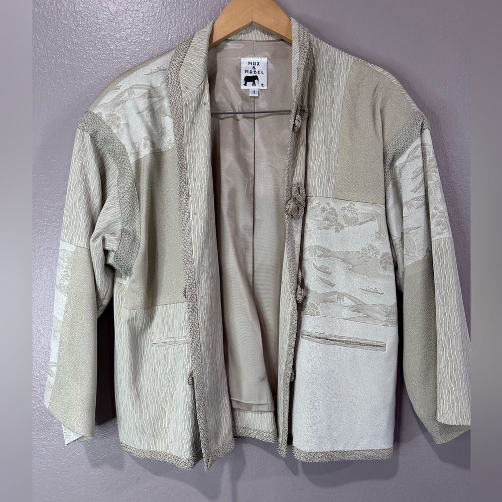 Max & Mabel Asian inspired vintage jacket with knot buttons. Size 1